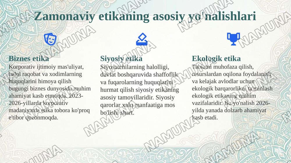 Etikaning zamonaviy yo’nalishlari va muammolari. — 8-slayd