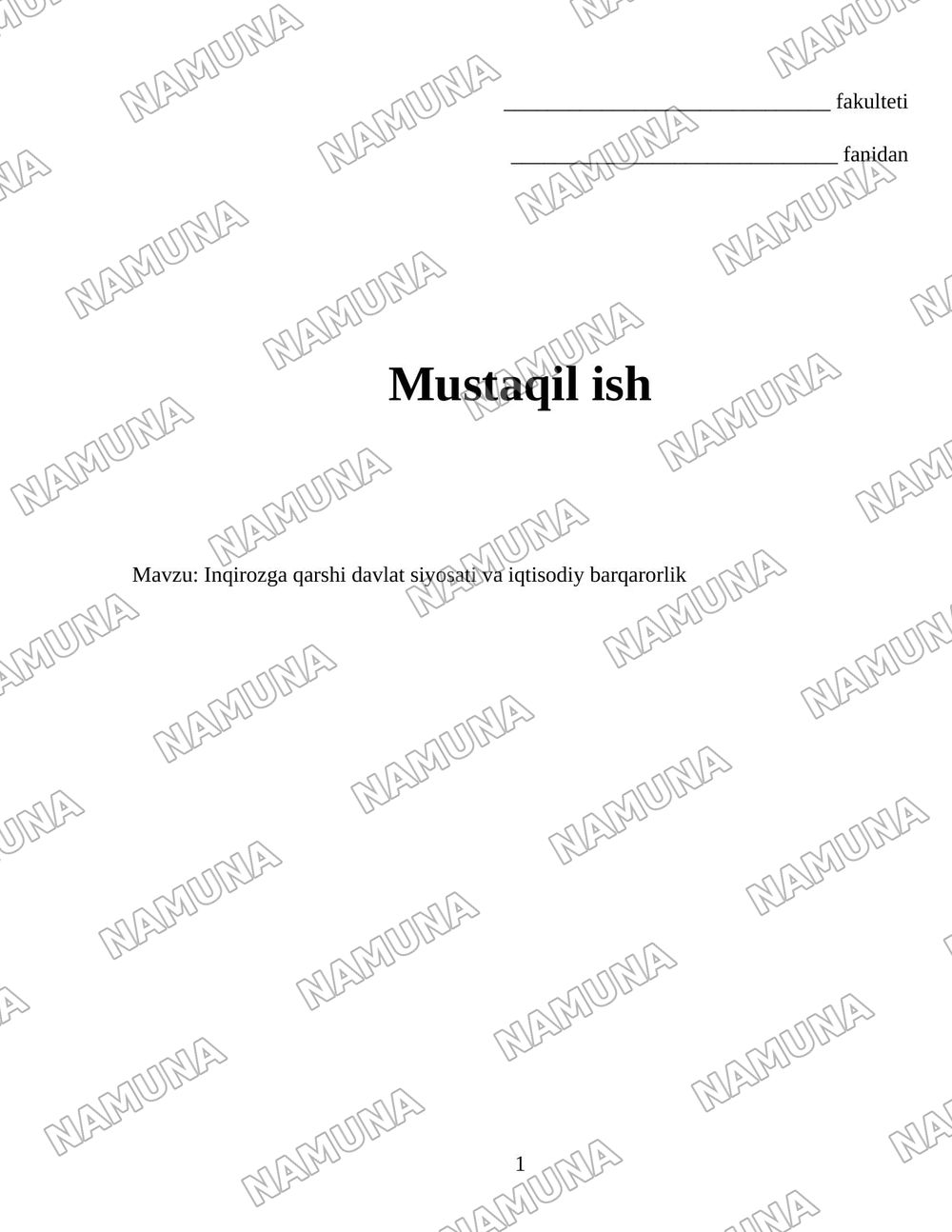 Inqirozga qarshi davlat siyosati va iqtisodiy barqarorlik — 1-varaq
