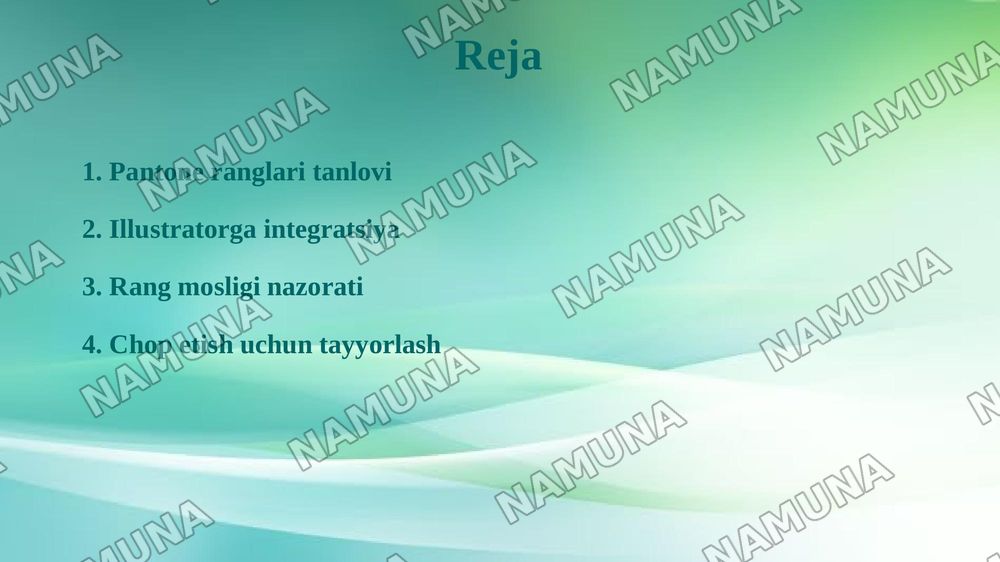 Adobe illustrator dasturida Pantone ranglari — 2-slayd