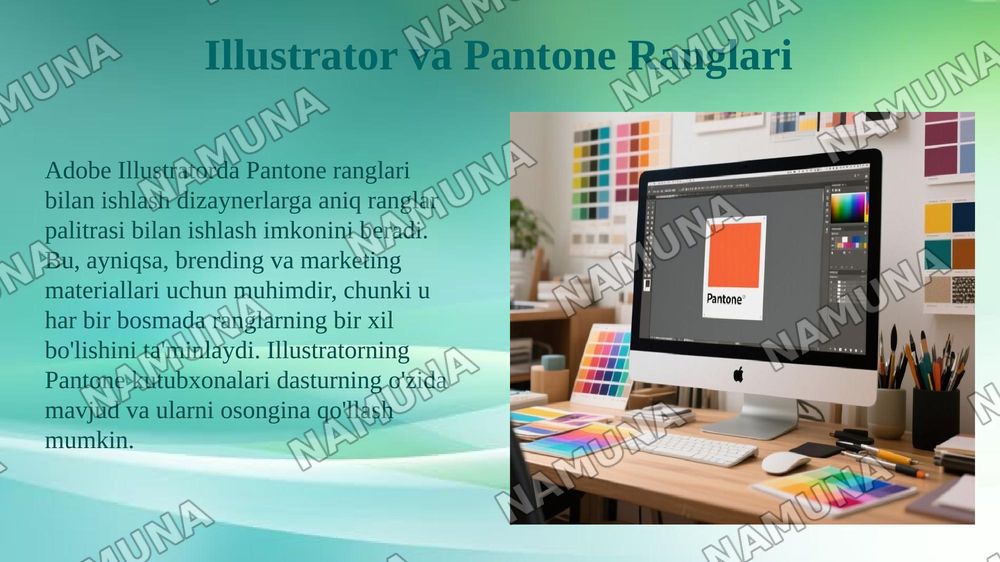 Adobe illustrator dasturida Pantone ranglari — 5-slayd
