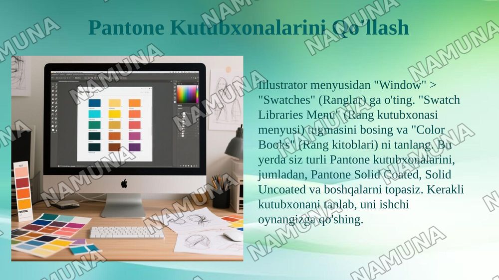 Adobe illustrator dasturida Pantone ranglari — 6-slayd