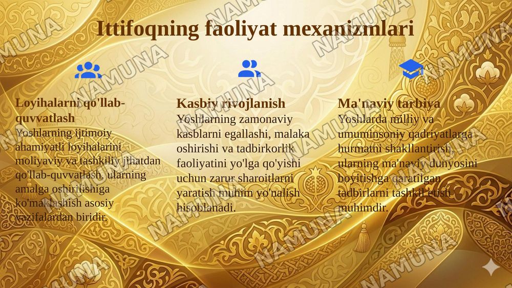 Yoshlar ittifoqining vazifalari va uning oʻrni — 8-slayd