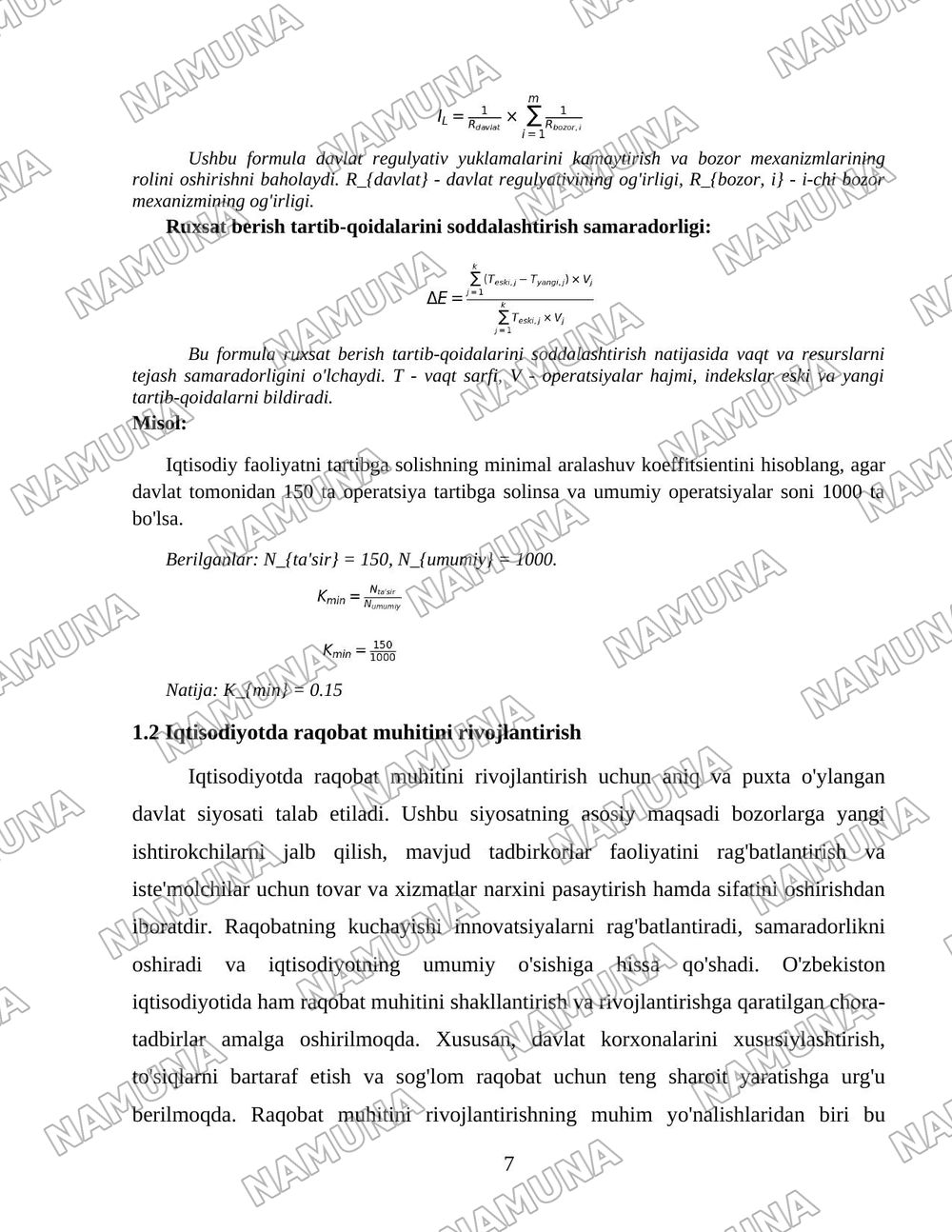 O‘zbekistonda iqtisodiyotni davlat tomonidan boshqarish va tartibga solish tizimini yanada takomillashtirish yo‘llari — 7-varaq