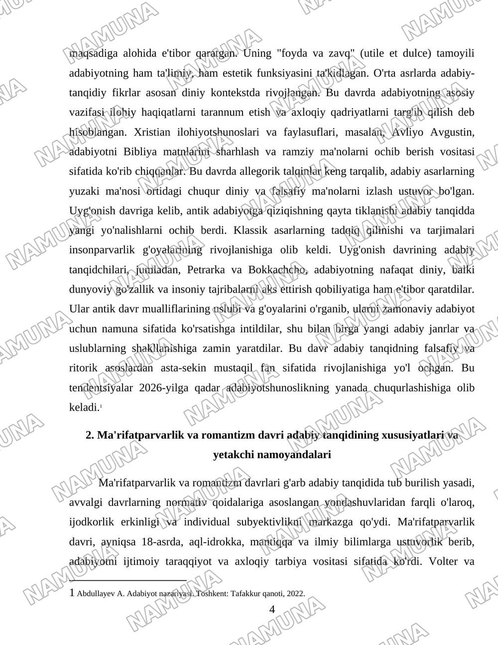 G'arb mumtoz adabiyotida adabiy-tanqidiy qarashlar — 4-varaq