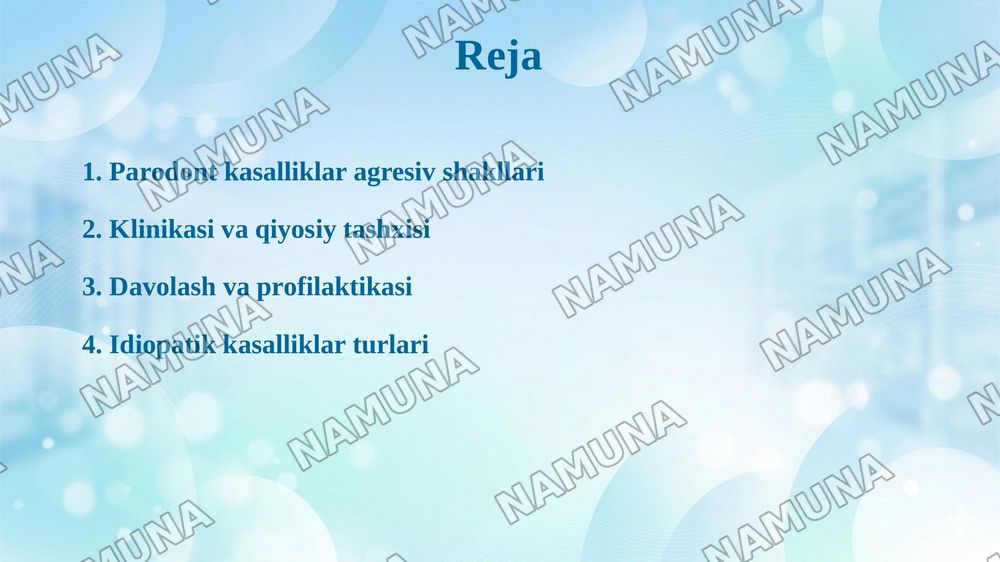 4. P aro d o n t k asallik larin in g ag ressiv shakllari. K lin ik asi, qiyosiy tash x isi, d av o lash , pro filak tik a. Id io p a tik k asallik lar - P ap iy o n - L efev ra, X en d -K risch — 2-slayd