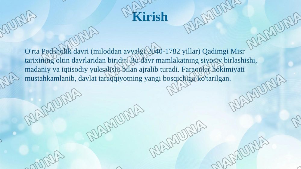 O'rta podsholik davrida misr — 3-slayd