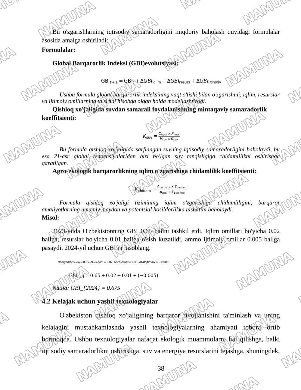 O'zbekiston qishloq xo'jaligi soxasidagi islohotlar va tarkibiy o'zgarishlarning yanada chuqurlashtirish yo'nalishlari. — 38-varaq