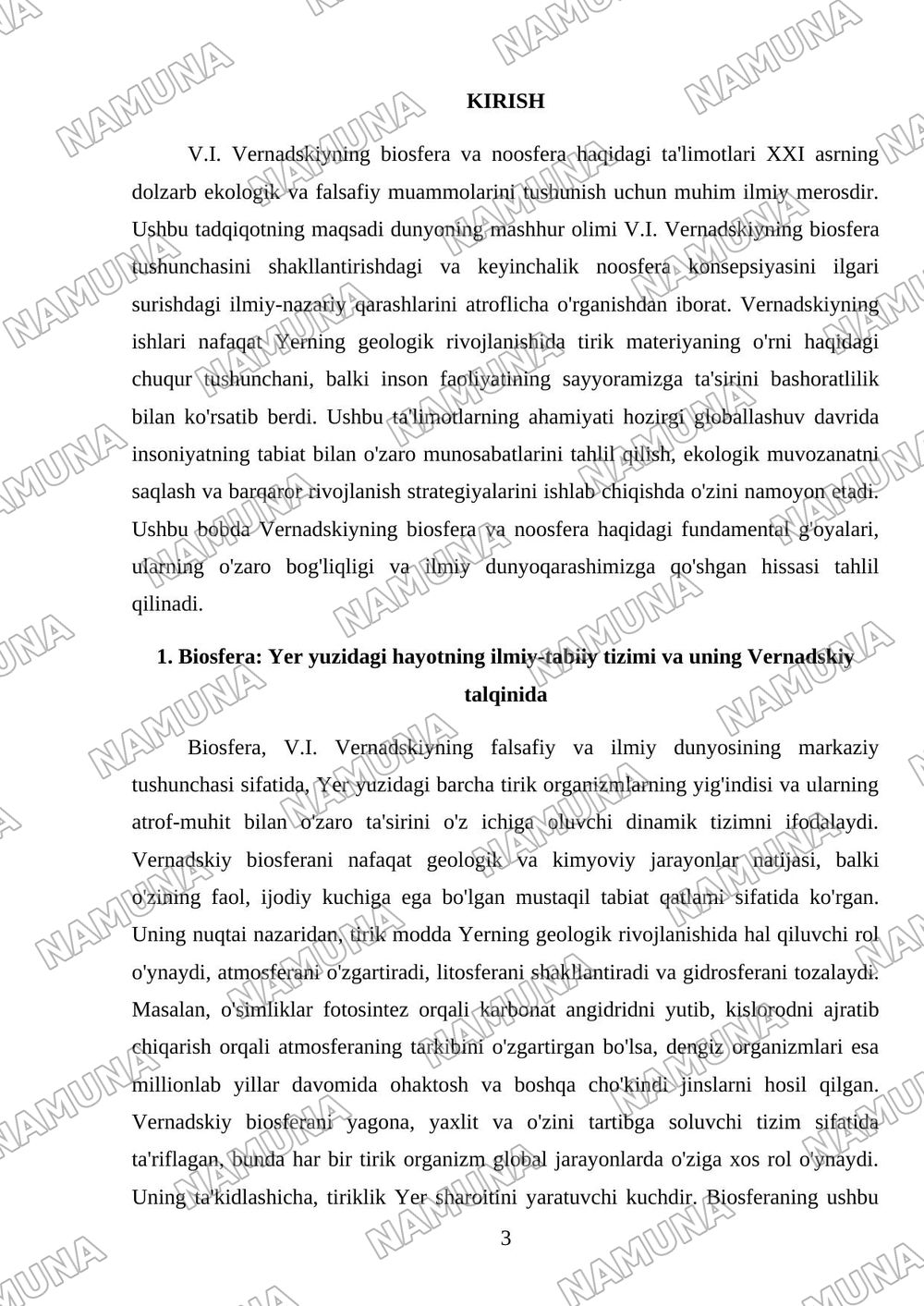 Biosfera va noosfera haqidsagi V.I.Vernandskiyning o'rganishlari — 3-varaq