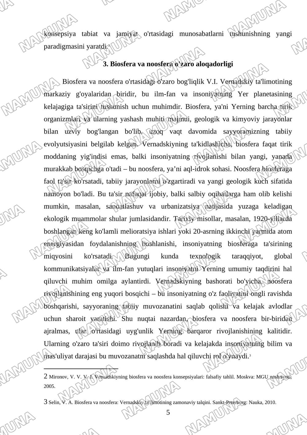 Biosfera va noosfera haqidsagi V.I.Vernandskiyning o'rganishlari — 5-varaq