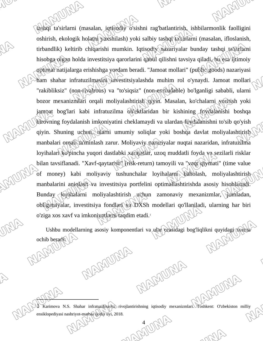 Shahar infratuzilmasi investitsiya modellari — 4-varaq