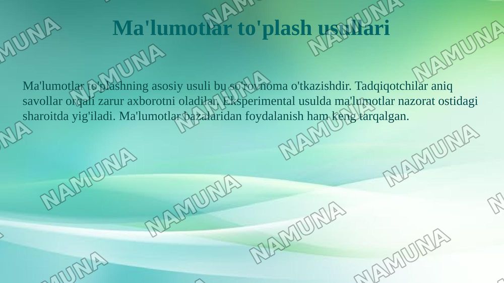 Matematik statistikaning asosiy tushunchalari — 5-slayd