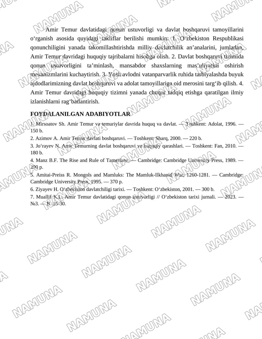 Amir Temur davlatida qonun ustuvorligi va davlat boshqaruvi» — 5-varaq