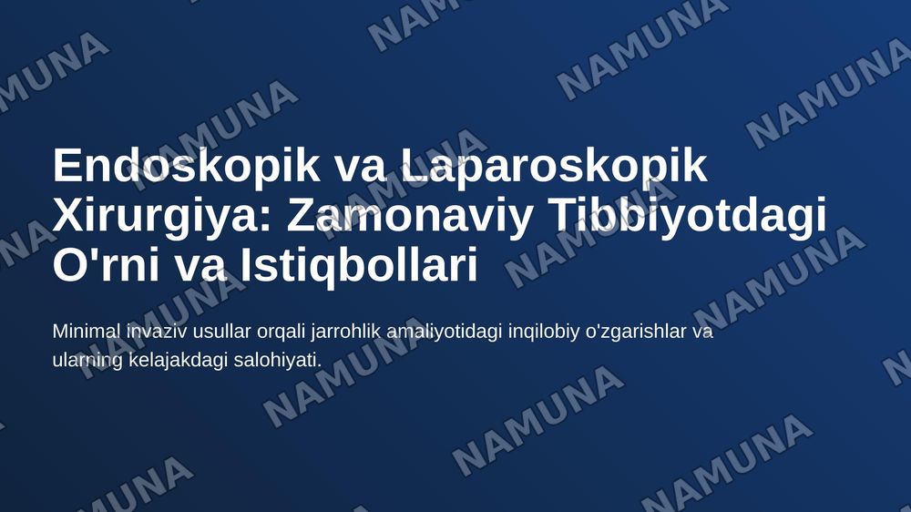 Endoskopik xirurgiya. Laparoskopik xirurgiya — 1-slayd