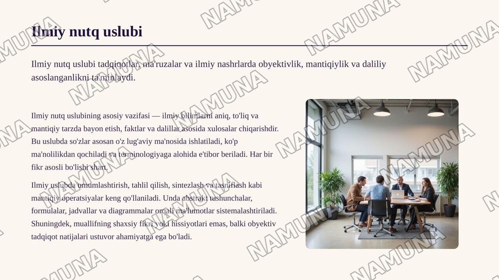 Badiiy soʻzlashuv rasmiy ilmiy ommabop nutq uslublarini tavsiflash — 6-slayd