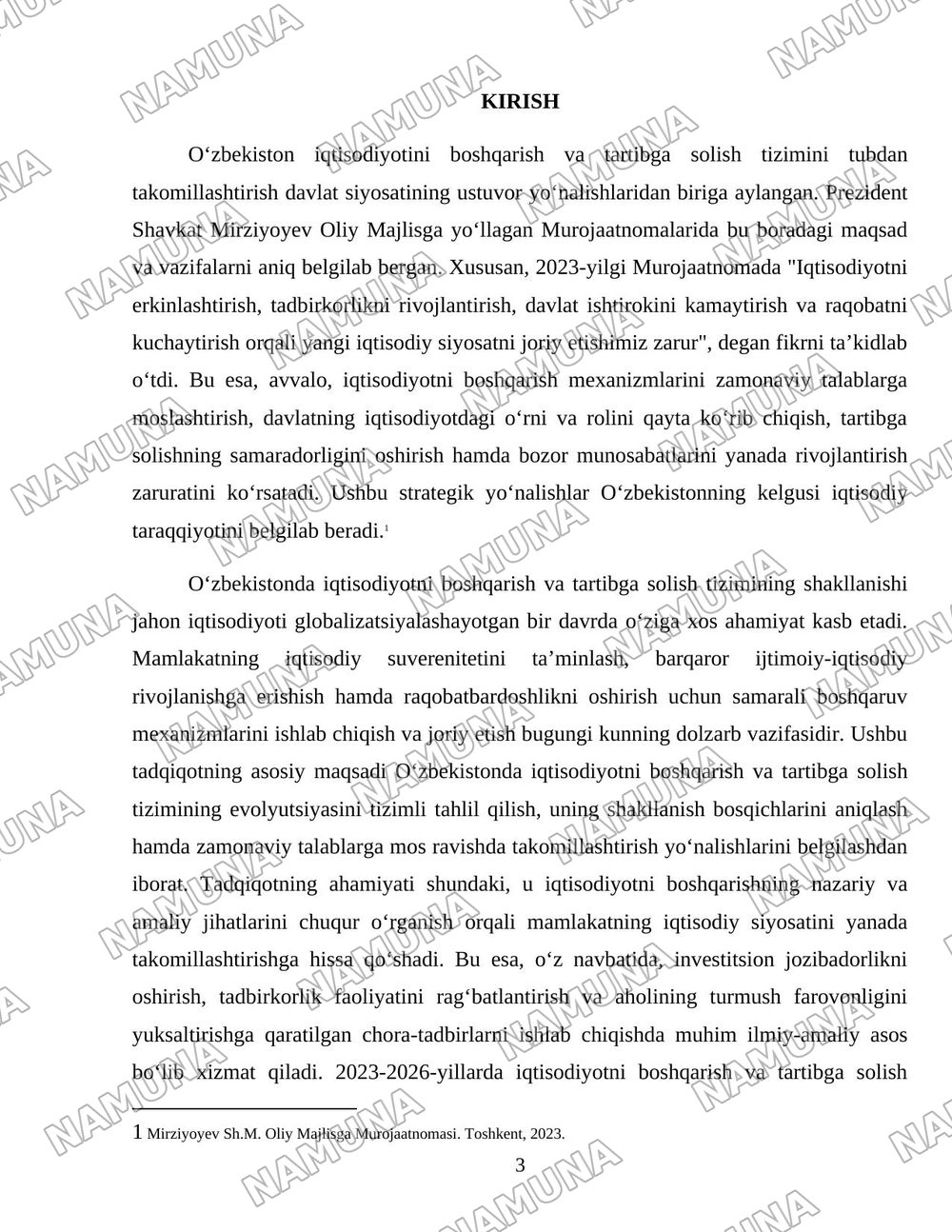 O‘zbekistonda iqtisodiyotni boshqarish va tartibga solish tizimining shakllanishi — 3-varaq