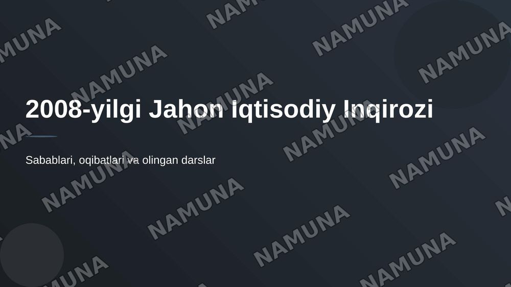2008 yilgi Jahon iqtisodiyoti inqirozi — 1-slayd