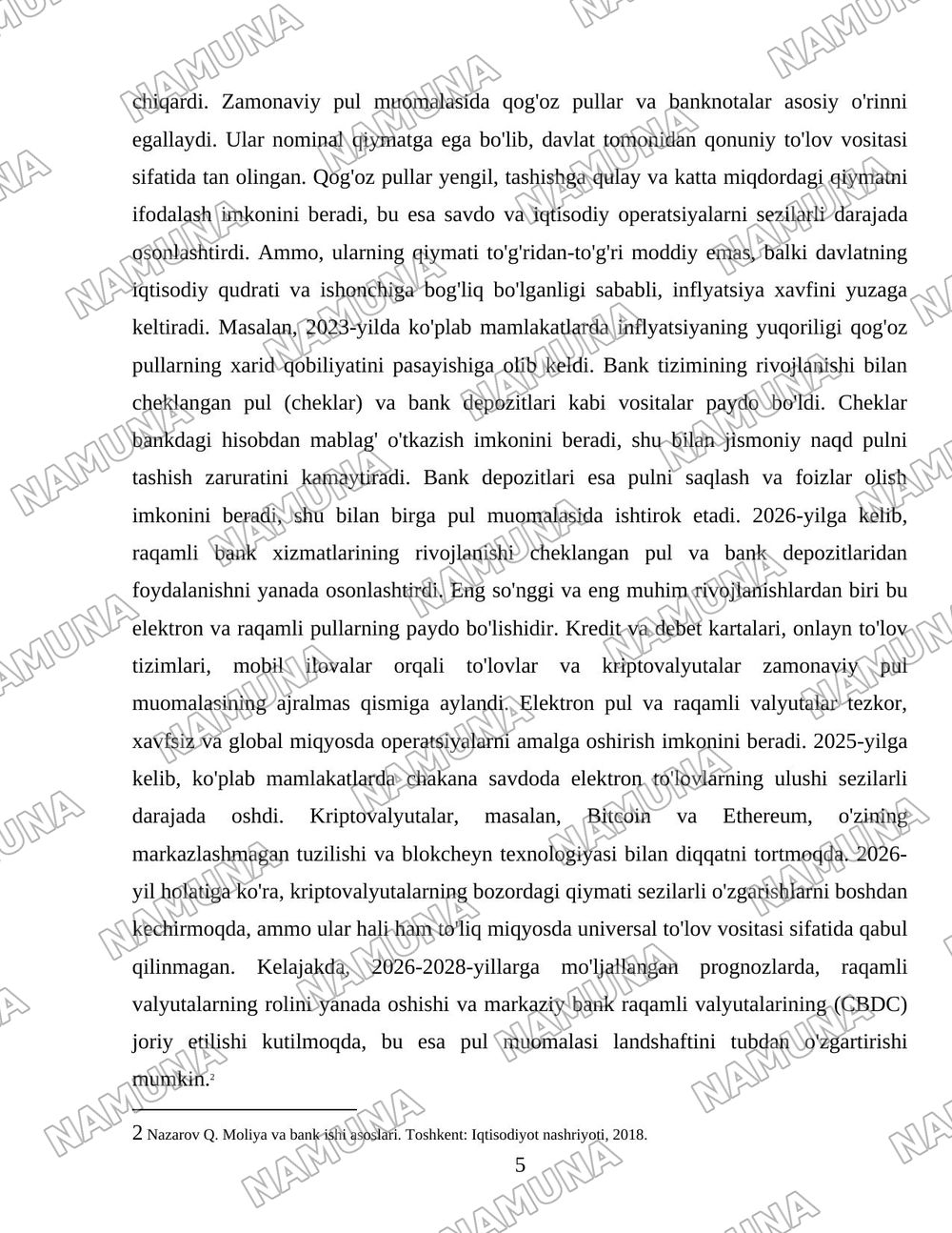 Pul muomalasi va uning funksiyalari — 5-varaq