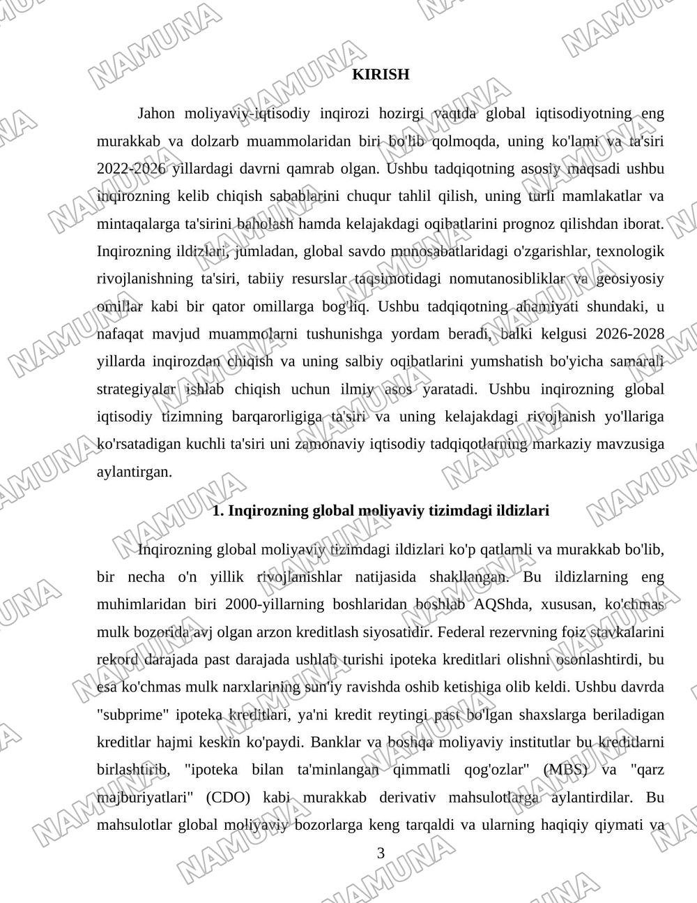 Жаҳон молиявий-иқтисодий инқирози: сабаблари ва оқибатлари. — 3-varaq
