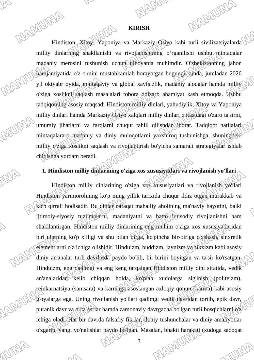 Milliy dinlar Hindiston milliy dinlari Yahudiylik Xitoy va Yaponiya milliy dinlari Markaziy Osiyo xalqlari milliy dinlari — 3-varaq