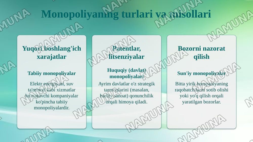 Raqobatdosh va monopolik iqtisodiyot — 7-slayd