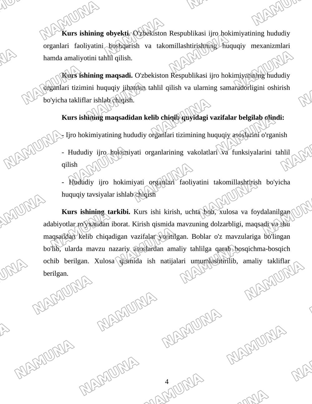Ijro hokimyatining hufudiy o’rginlar tizimi — 4-varaq