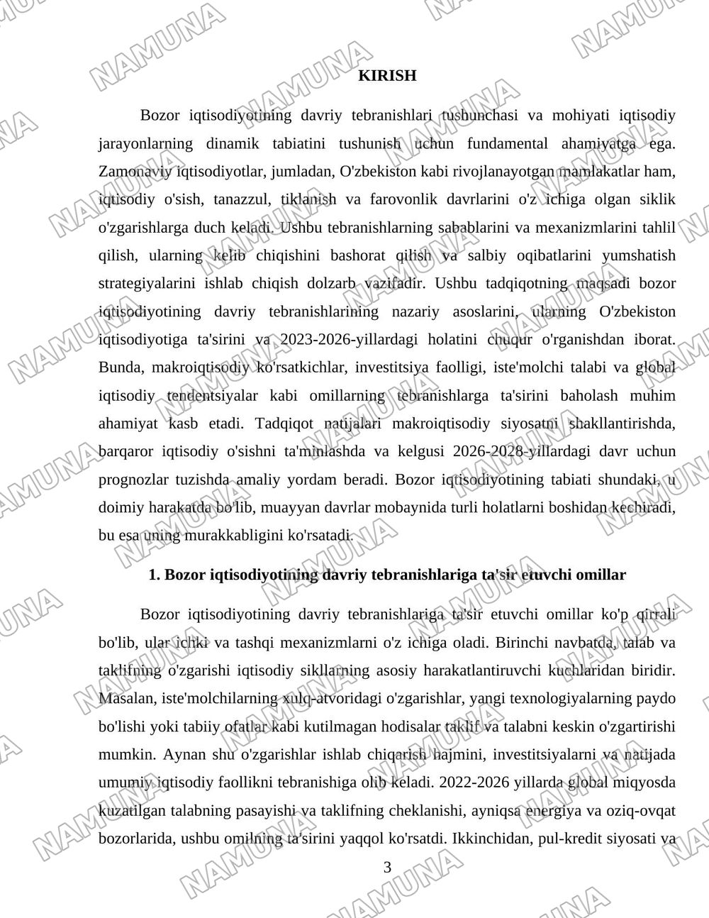 Бозор иқтисодиётининг даврий тебранишлари. — 3-varaq
