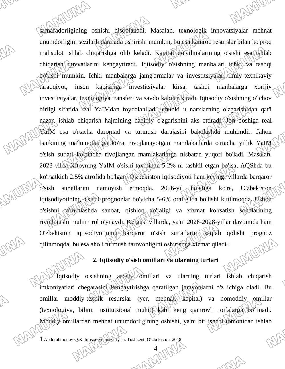 Иқтисодий ўсиш ва унинг турлари — 4-varaq