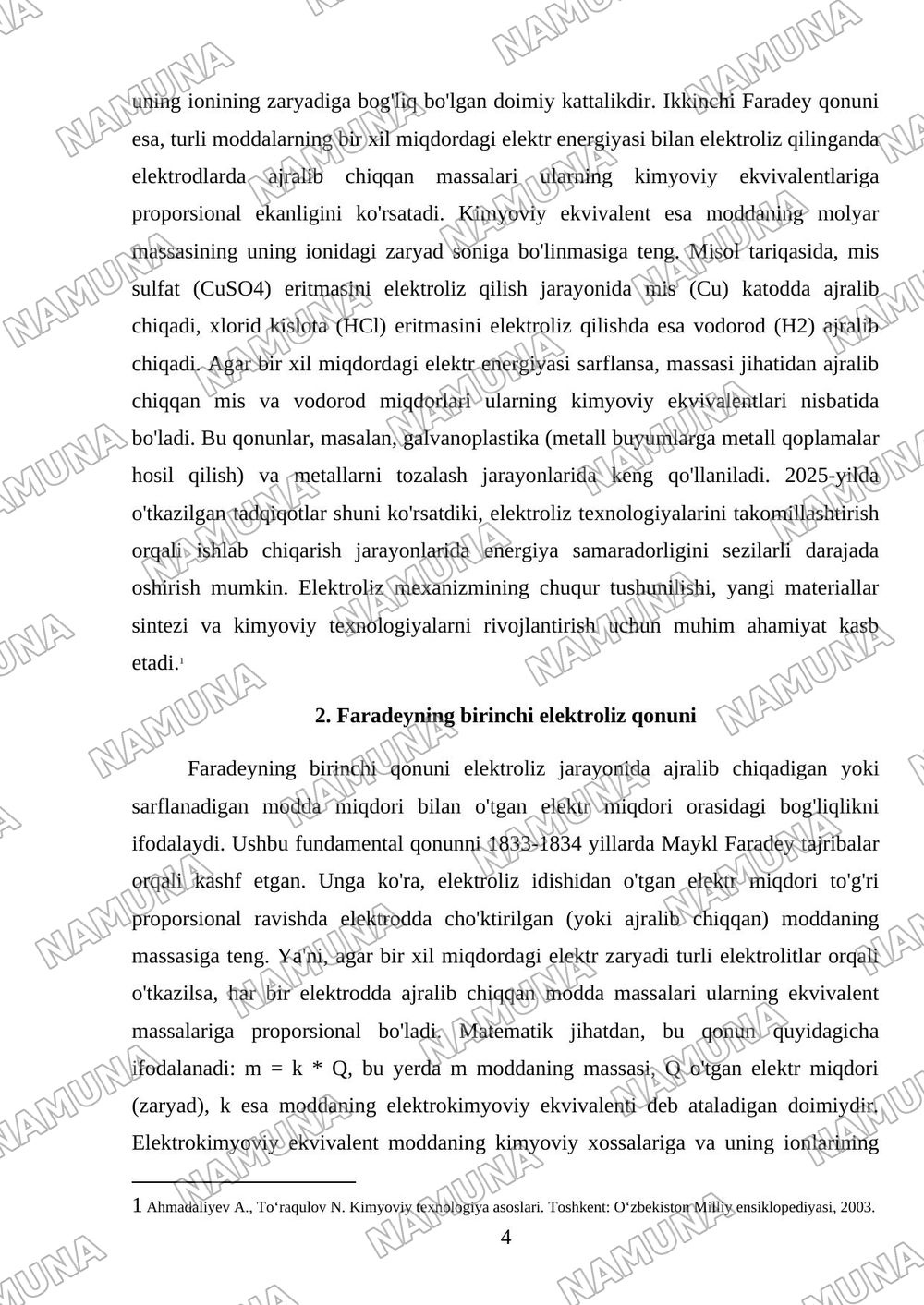 Elektroliz.elektroliz uchun Faradey qonunlari — 4-varaq