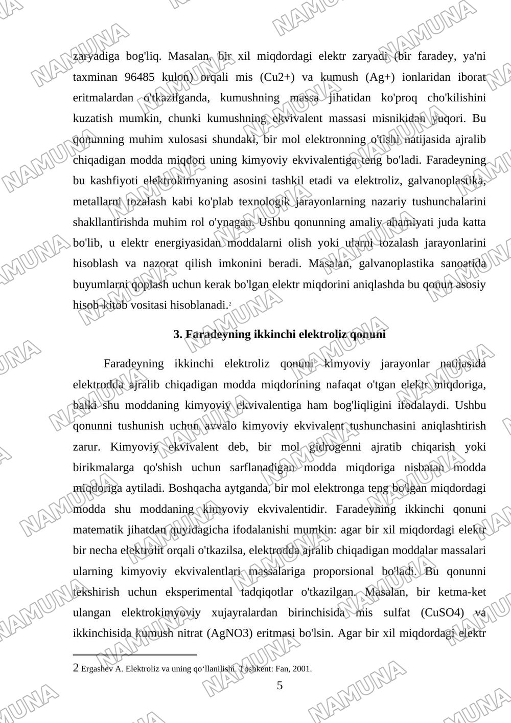 Elektroliz.elektroliz uchun Faradey qonunlari — 5-varaq