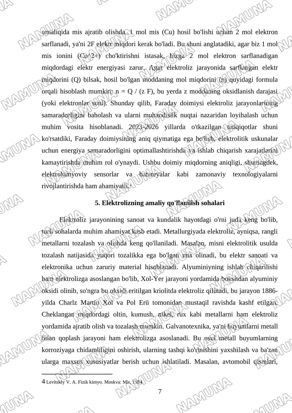 Elektroliz.elektroliz uchun Faradey qonunlari — 7-varaq