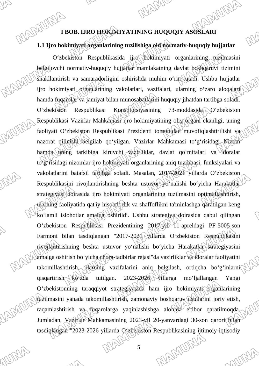 Ijro hokimyatining hududiy o’rginlar tizimi — 5-varaq