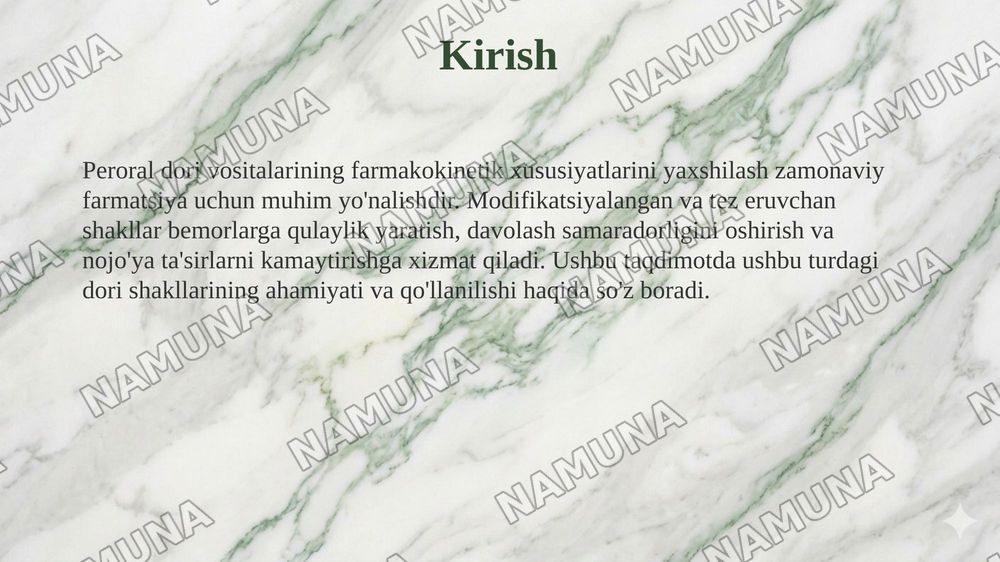 Modifikatsiyalangan peroral dori turlari.Tez eruvchan(parchalanuvchan)peroral dori turlari — 3-slayd
