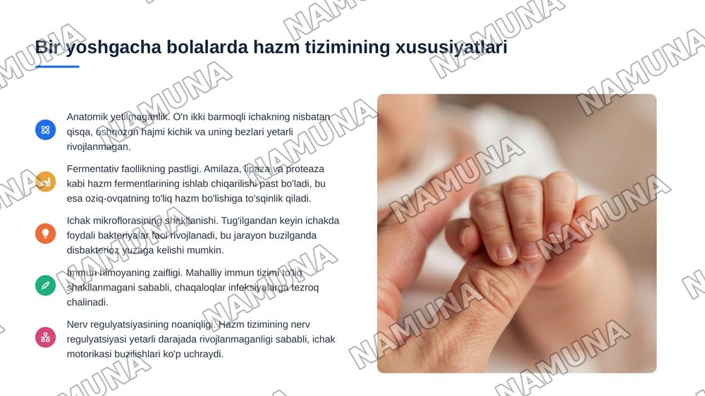 Bir yoshgacha bolalarda hazm
tizimini
kasalliklari semiotikasi va sindromlari. — 3-slayd