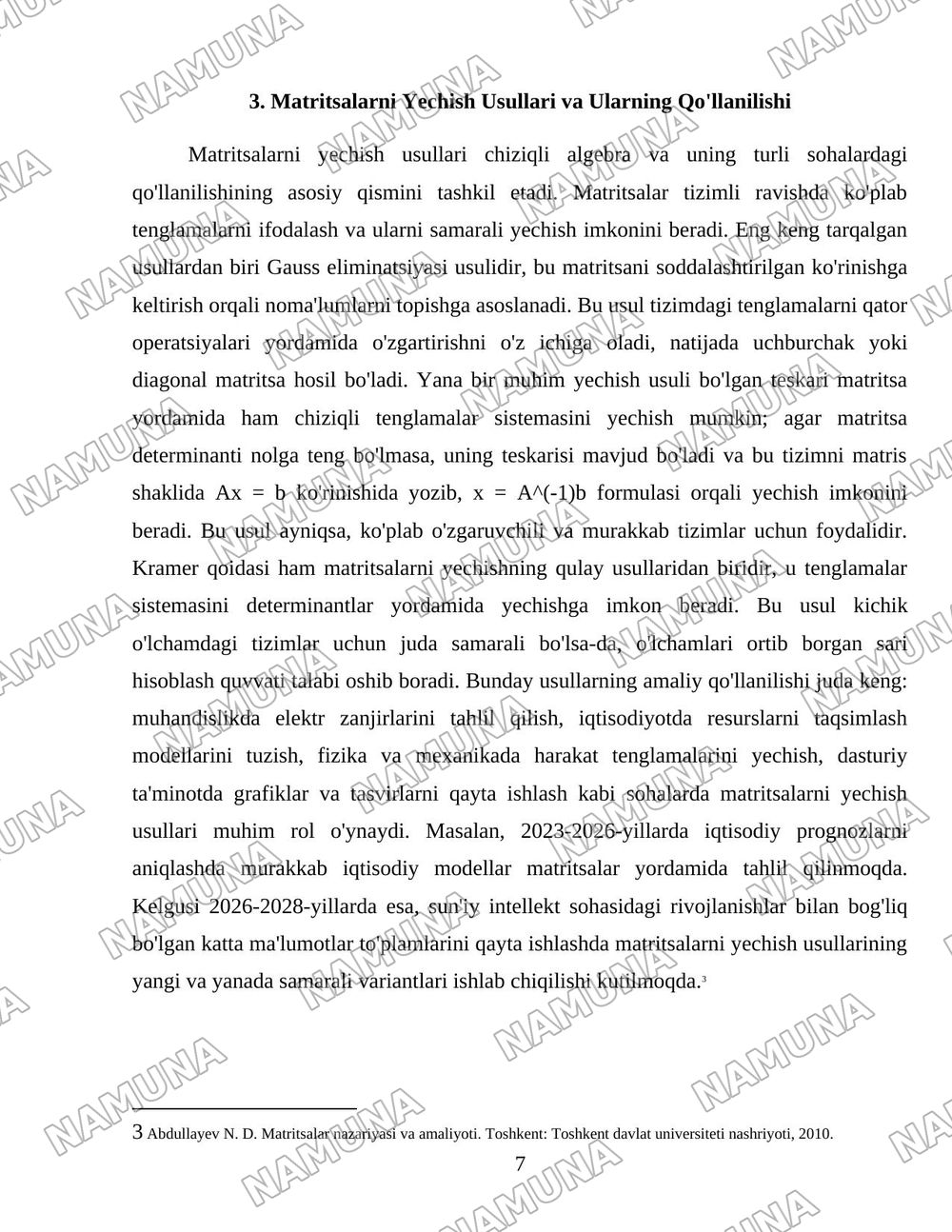 Matritsa va ular ustida amallar — 7-varaq