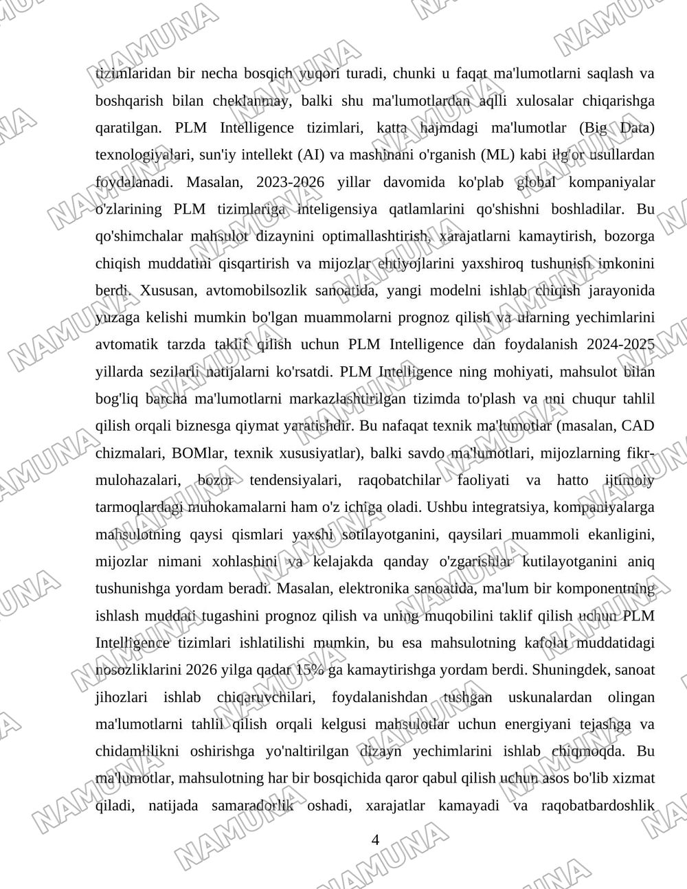 Product Lifecycle Intelligence konsepsiyasi vauning PLM tizimlaridagi ahamiyati — 4-varaq