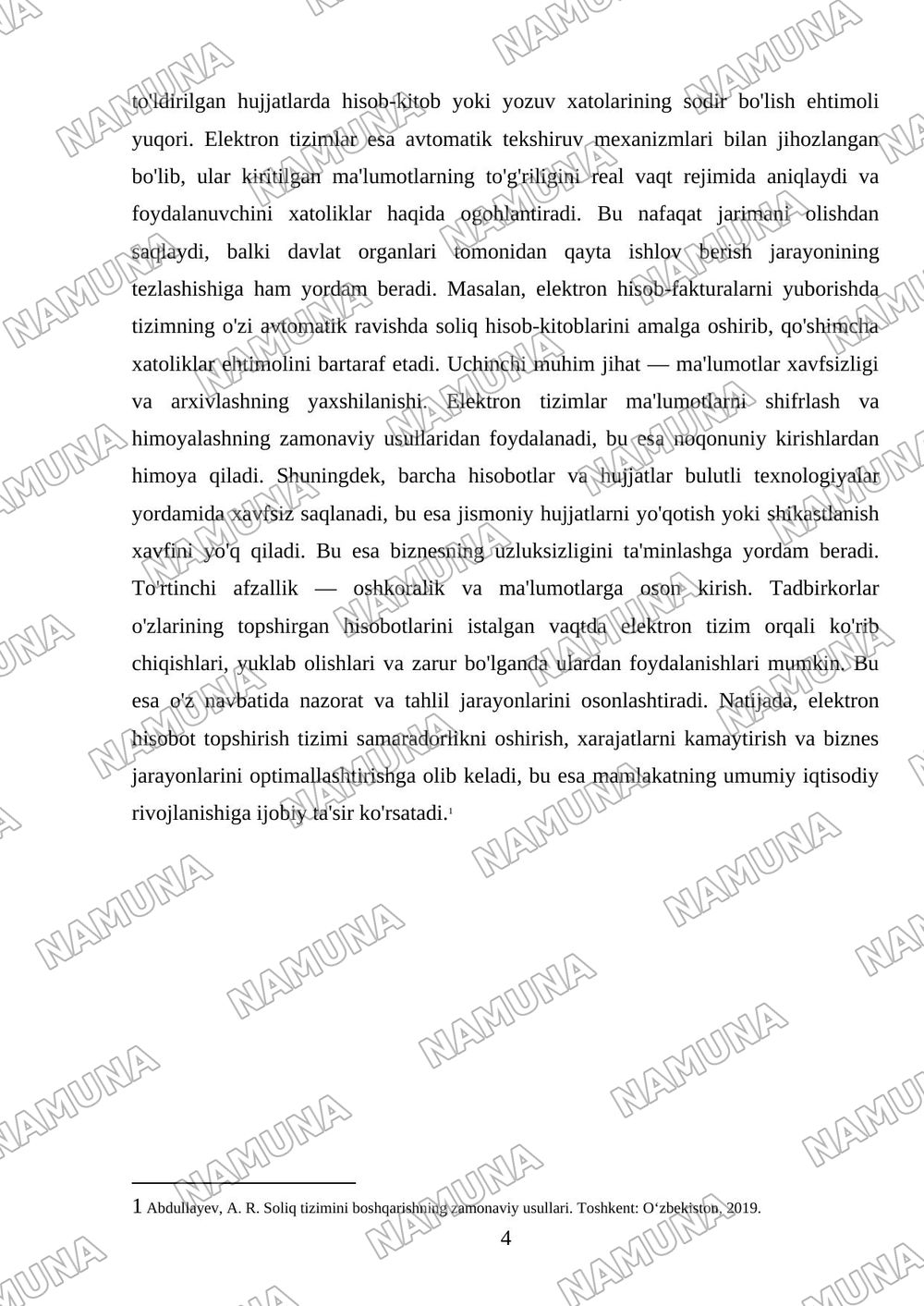 Hisobotlarni elektron korinishda topshirish zarurligi,joriy etilishi va meyoriy huquqlar asoslari — 4-varaq