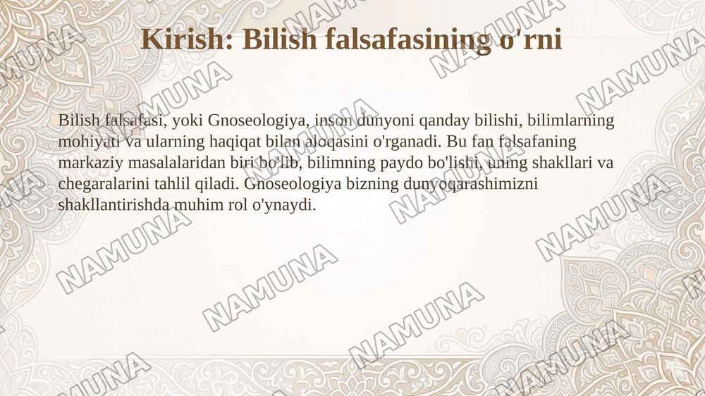 Bilish falsafasi — 3-slayd
