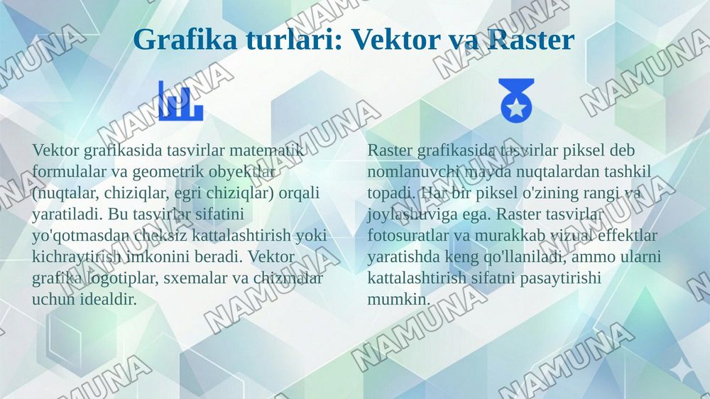 Kompyuter grafikasining roli, qullanilish sohasi va asosiy tushunchalar — 4-slayd