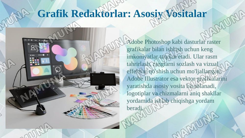 Kompyuter grafikasining roli, qullanilish sohasi va asosiy tushunchalar — 6-slayd