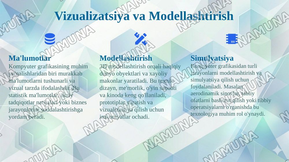 Kompyuter grafikasining roli, qullanilish sohasi va asosiy tushunchalar — 7-slayd