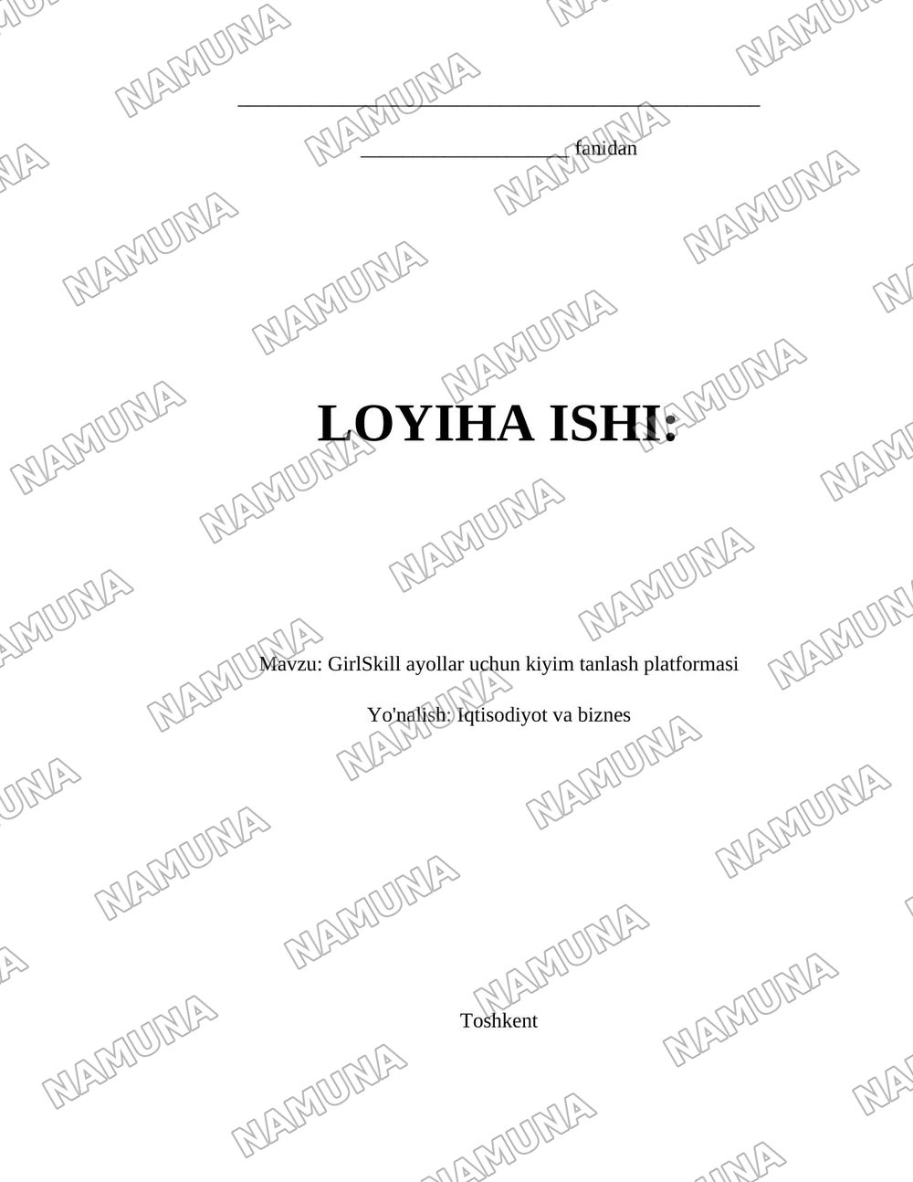 GirlSkill ayollar uchun kiyim tanlash platformasi — 1-varaq