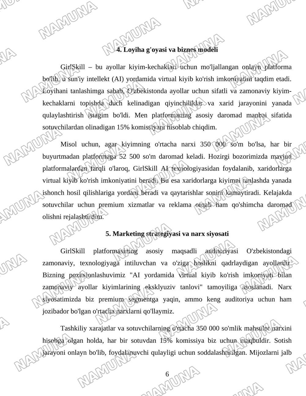 GirlSkill ayollar uchun kiyim tanlash platformasi — 6-varaq