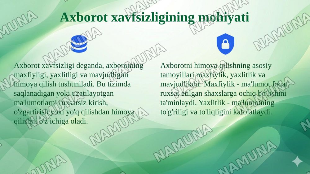 Axborot xavfsizligini ta’minlash usullari — 4-slayd