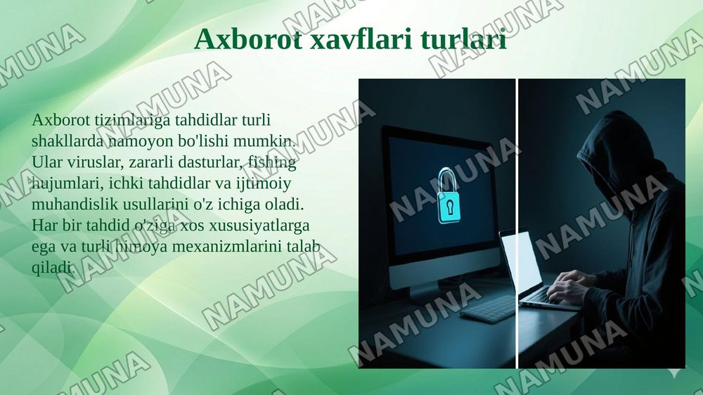 Axborot xavfsizligini ta’minlash usullari — 5-slayd