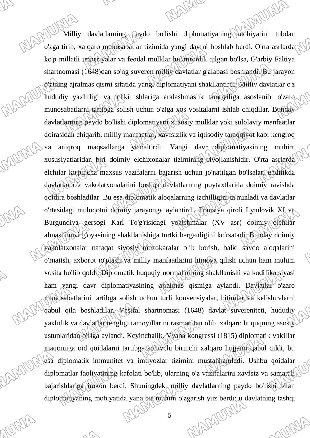 Diplomatiya va diplomatik xizmat tarixi — 5-varaq