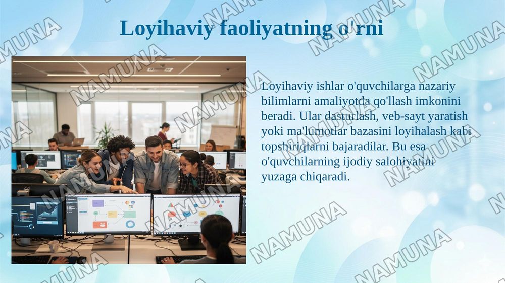 Faoliyatga yo‘naltirilgan yondashuv asosida informatika o‘qitish — 5-slayd