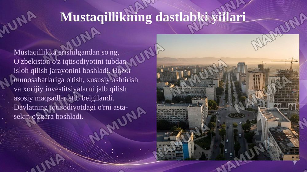 O‘zbekistonda iqtisodiyotni boshqarish va tartibga solish tizimining shakllanishi — 5-slayd