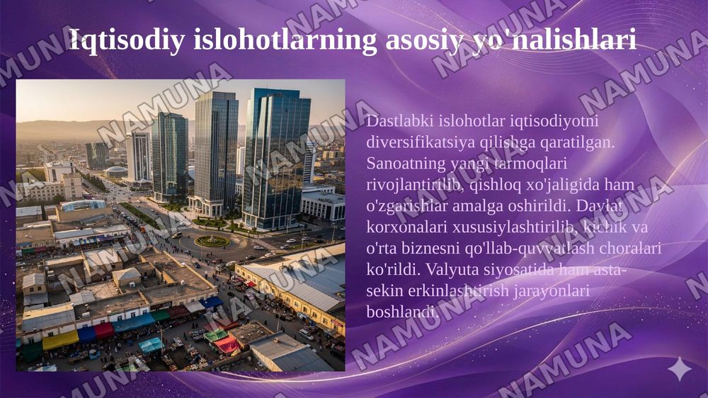 O‘zbekistonda iqtisodiyotni boshqarish va tartibga solish tizimining shakllanishi — 6-slayd