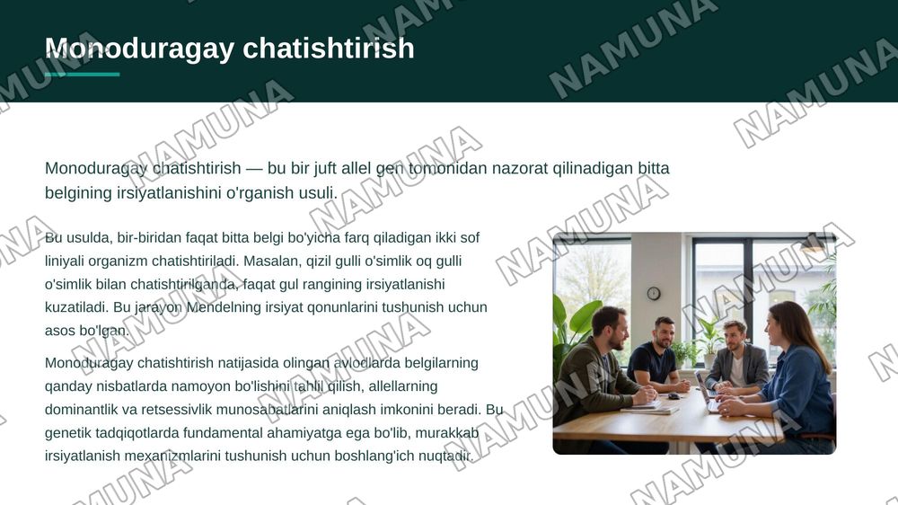 Monoduragay chatishtirish, allel genlarning oʻzaro ta'siri, Kodominantlik — 5-slayd