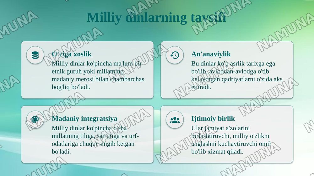 Milliy dinlar — 4-slayd